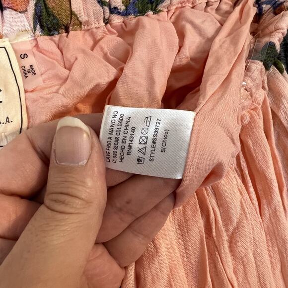 Style Rack Womens Orange Floral Midi Skirt Size Small Rayon Bohemian Cottage - Picture 7 of 8